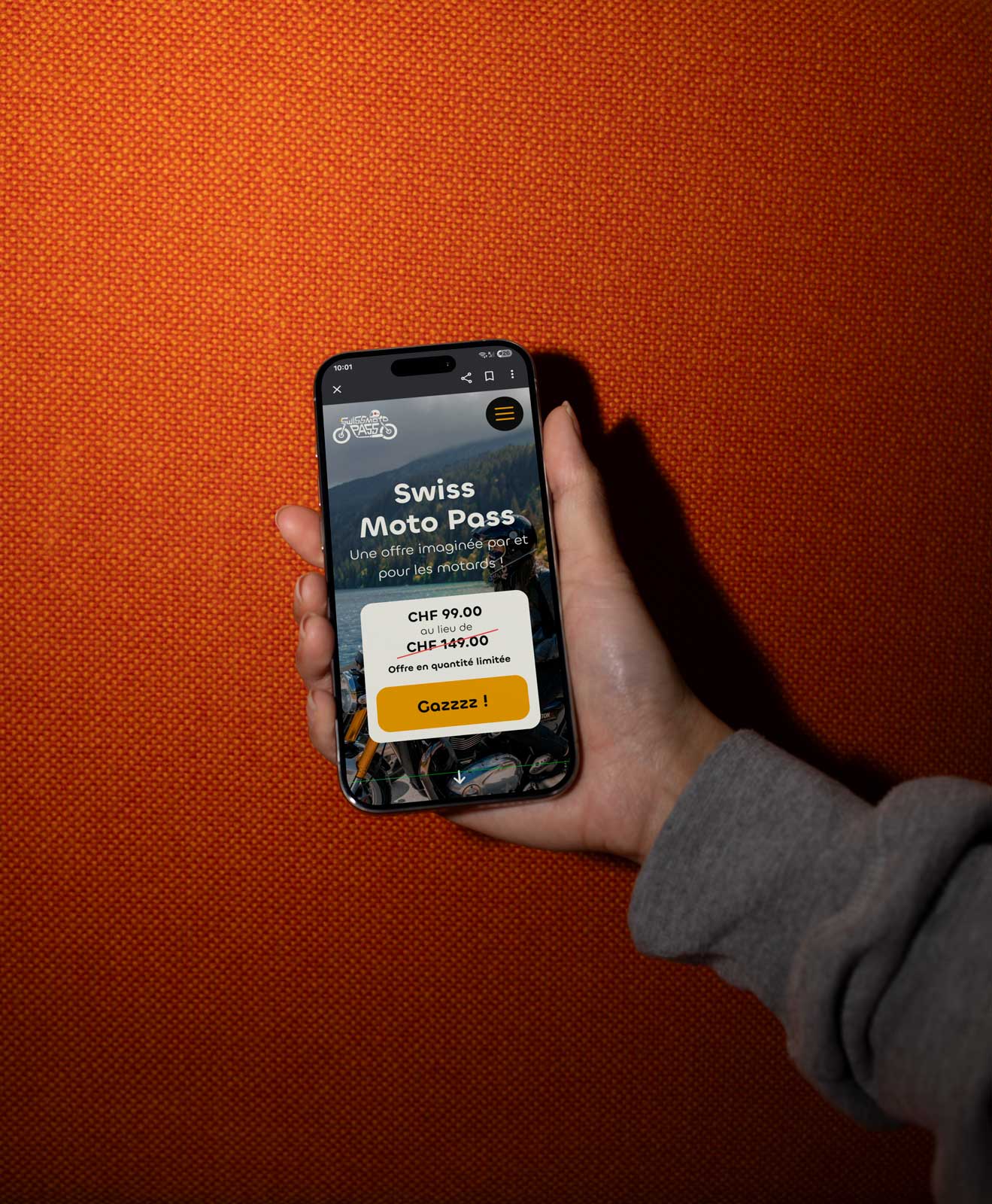 Site Swiss Moto Pass sur smartphone