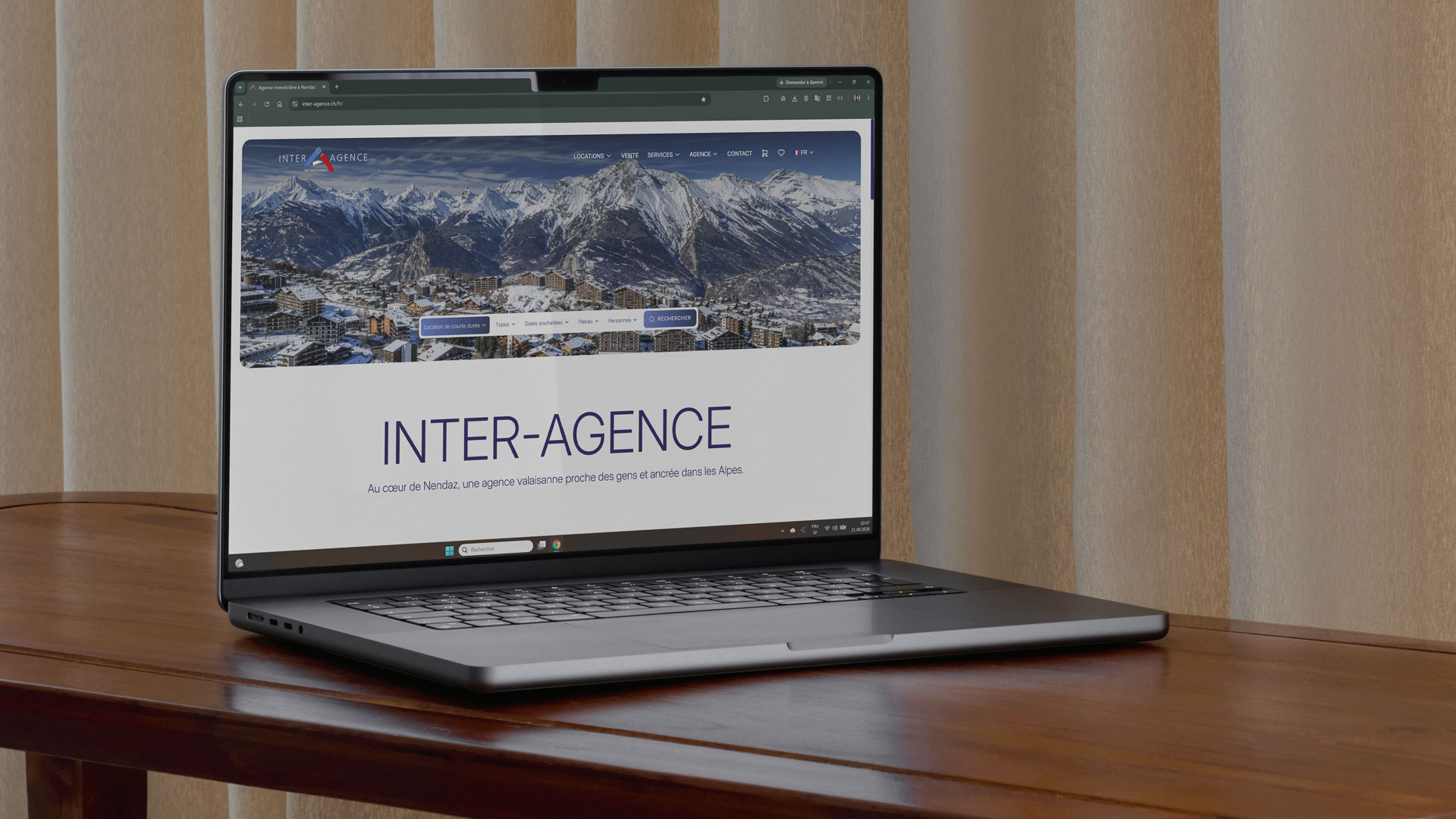 Site d'inter-agence sur desktop